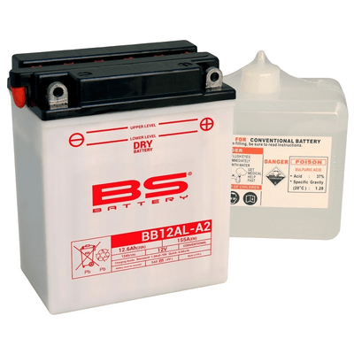 Pièces Quad & Motos - Electrique - Batterie BS BATTERY Haute-performance avec pack acide - BB12AL-A2
