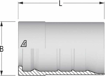 Pièces agricoles - Hydraulique - Jupe à sertir Ø62x94,1mm DN40 acier / galvanisé / blanc passivé Alfagomma