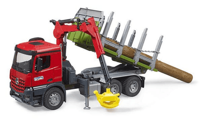 Loisirs - Jouets - Camion à bois MB Arocs avec grue de chargement, grappin, 3 coffres
