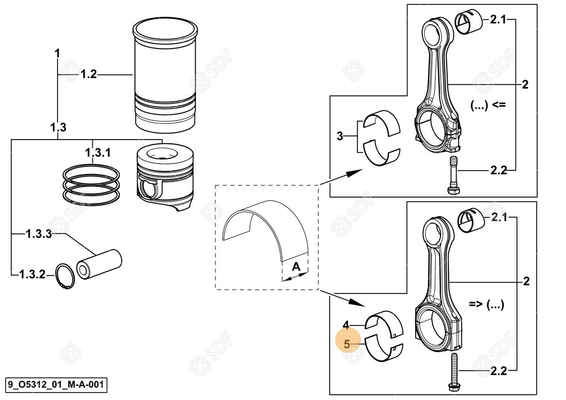 Pièces agricoles - Pieces moteur - DEMI-COUSS.DE BIELLE