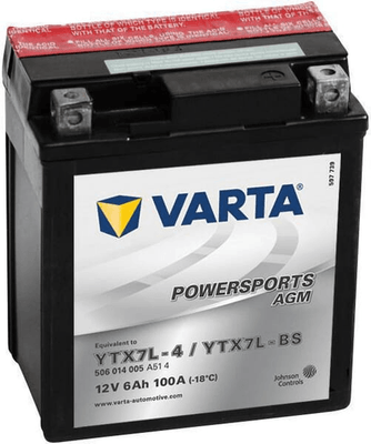 Pièces agricoles - Eclairage - Batterie 12V 6Ah 100A AGM Sports motorisés VARTA