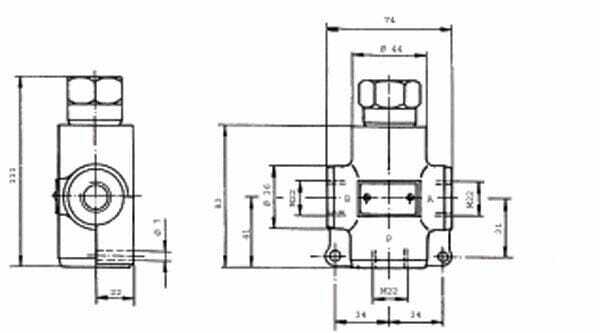Pièces agricoles - Hydraulique - Régulateur de débit 3 voies 0-50l/min