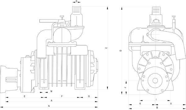 Pièces agricoles - Fertilisation & Lisier - Pompe à vide à double réservoir avec connexion auto-lubrifiante