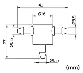 Pièces agricoles - Pièce divers - Clapet anti-retour 3 sorties, Ø5.5mm, pour tuyaux de 3-4mm de diamètre intérieur