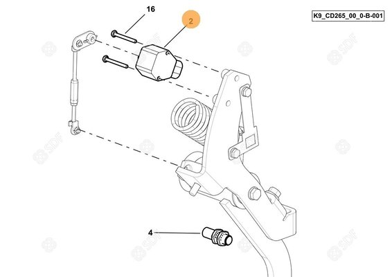 Pièces agricoles - Capteurs - ANGULAR POSITION SENSOR +-45 GEFRAN