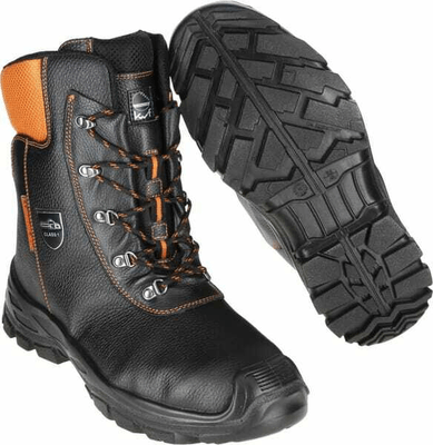 Vêtements et protections - Equipement - Bottes forestières anti-coupure 48, noir/orange, Eco Hunter basic, Luprifex