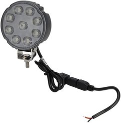 Pièces agricoles - Eclairage - Lampe de travail LED, 27W, 3420lm, ronde, blanche, 100x48,5x120mm, Deutsch 2 broches, inondation, Kramp (boîte de 10 pièces)