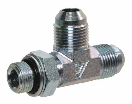 Pièces agricoles - Hydraulique - Raccord T renverse orientable JIC/BSP 3/4 - 3/8