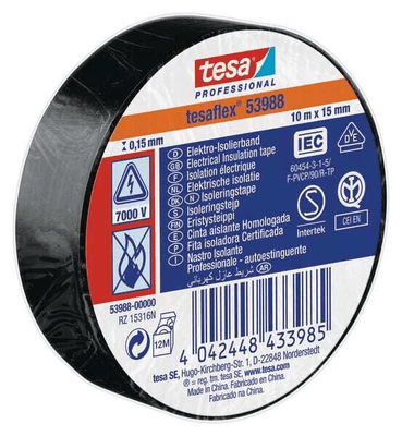 Chimie - Chimie divers - Ruban isolant, noir, 10m x 15mm TesaFLEX®