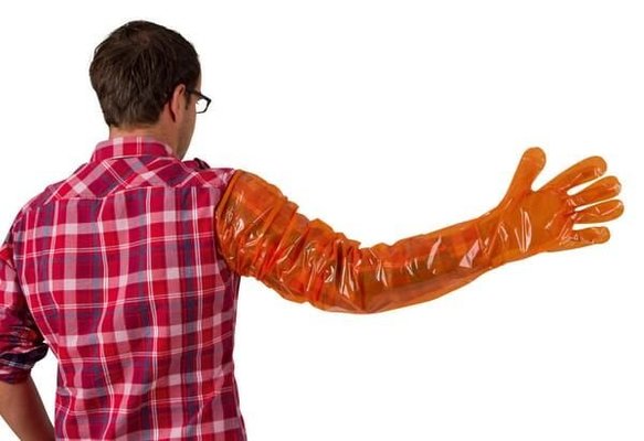 Pièces agricoles - Cloture,Jardin & Sylviculture - Gants jetables VETbasic 100pcs orange
