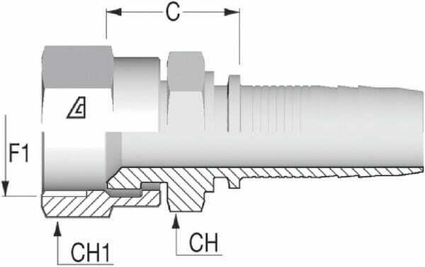 Pièces agricoles - Hydraulique - Raccord à sertir DN10-5/8 SAE