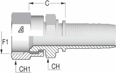 Pièces agricoles - Hydraulique - Raccord à sertir DN10-5/8 SAE