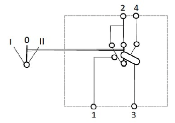 Pièces agricoles - Eclairage - Interrupteur à bascule, I-0-II, on-on-on, 12V, 4 broches, essuie-glace