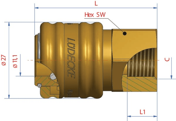 Pièces agricoles - Pièce pneumatique - Raccord rapide f.fem. BSP 3/8"