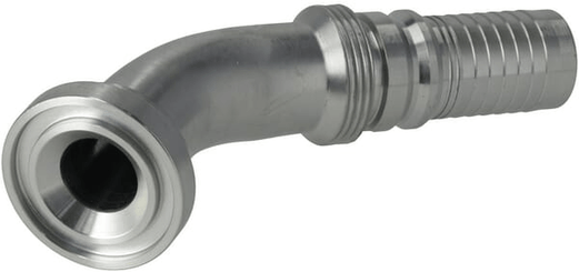 Pièces agricoles - Hydraulique - Raccord à sertir 4SH-DN25 avec flasque ø44,5 mm 45°