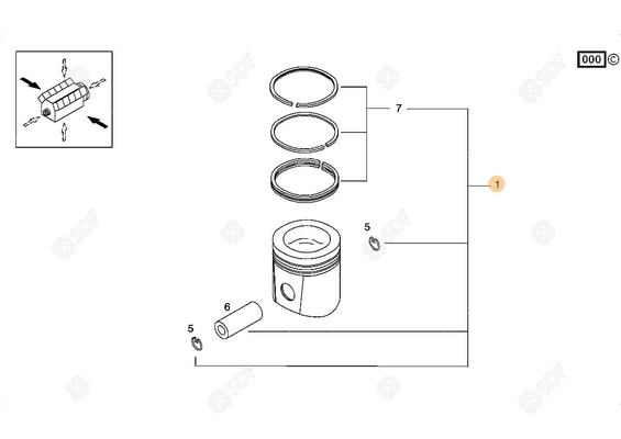 Pièces agricoles - Pieces moteur - PISTON Deutz-Fahr origine