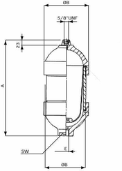Pièces agricoles - Hydraulique - Accumulateur 0,1L 210 bars