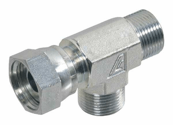 Pièces agricoles - Hydraulique - Raccord T renverse orientable 11/16 ORFS