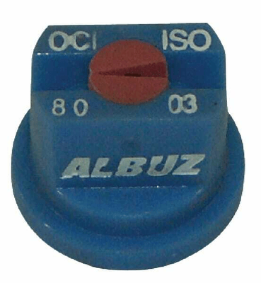 Pièces agricoles - Pièce Pulvérisateur - Buse de bordure à jet plat OC 80° 03 bleu céramique Albuz