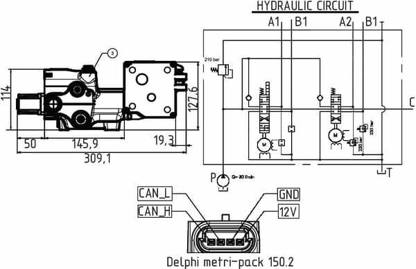 Pièces agricoles - Hydraulique - Ens vanne régl propor AE 12VCC