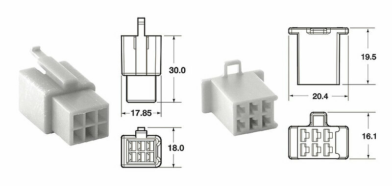 Pièces Quad & Motos - Outillage - Jeu de connectiques 6 voies 110 ML BIHR type origine Ø0,5mm²/0,85mm² - 5 jeux complets