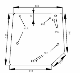 Pièces agricoles - Tracteur pièce adaptable - Vitre arrière inférieure