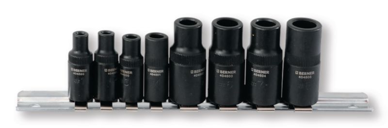 Outils - Outils divers - Kit 8 douilles adaptateurs pour tarauds Ø1,5 à 12mm et 1/16'' à 1/2'' (par 1)