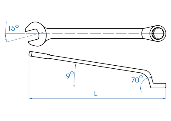 Outils - Outils divers - Clé mixte 75° 24mm