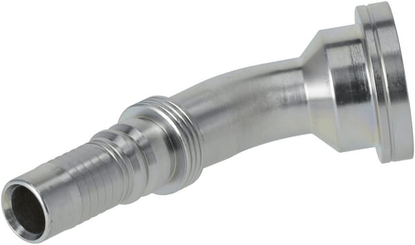 Pièces agricoles - Hydraulique - Raccord à sertir 4SH-DN20 avec flasque ø47,6 mm 45°