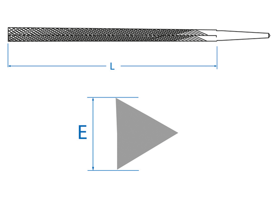 Outils - Outils divers - Lime triangulaire de 250mm sans manche