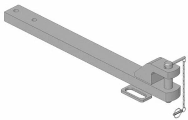 Pièces agricoles - Tracteur pièce adaptable - Barre d'attelage 120x60 L1355mm Terrion 7000 Cat. 4 diamètre 50mm