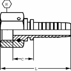 Pièces agricoles - Hydraulique - Raccord face plane DN08-1/2BSP
