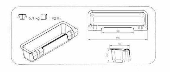 Pièces agricoles - Cloture,Jardin & Sylviculture - Auge à suspendre 100cm 42l model 1000