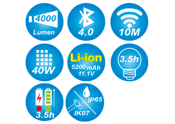 Outils - Outils divers - Projecteur LED avec bluetooth