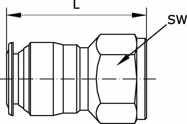 Pièces agricoles - Pièce pneumatique - Raccord enfichable 6x1/4"