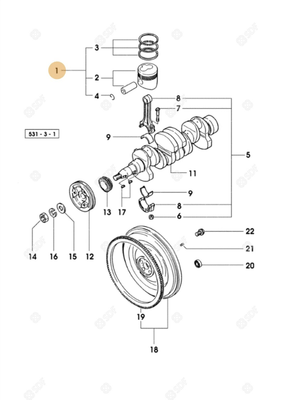 Pièces agricoles - Pieces moteur - piston complet STANDARD