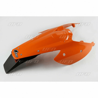 Pièces Quad & Motos - Plastiques - Garde-boue arrière + support de plaque avec feu UFO orange KTM EXC