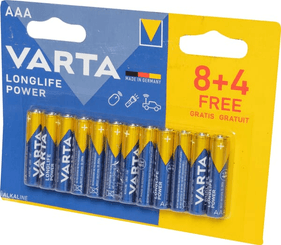 Pièces agricoles - Outils atelier - Piles AAA/LR03 1,5V 8+4 (12x)