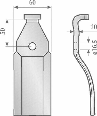 Pièces agricoles - Travail du sol - Lame vrillee 60x10