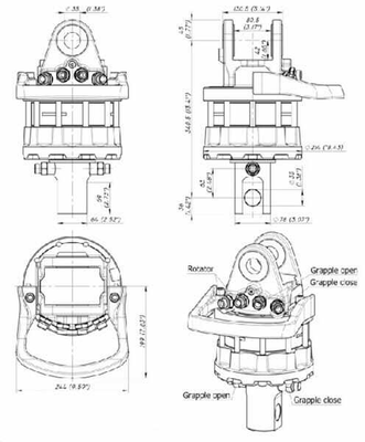 Pièces agricoles - Hydraulique - Rotator 100kN Cardan 78mm Trou 38 mm