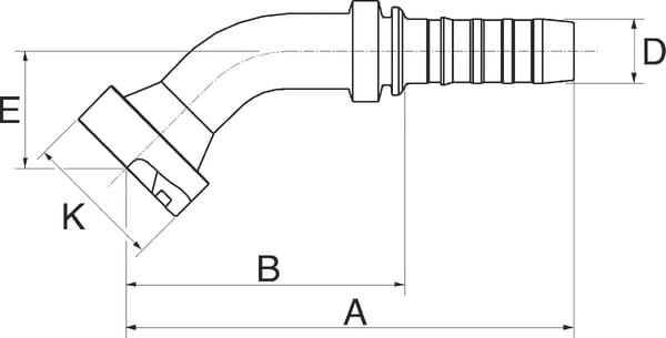 Pièces agricoles - Hydraulique - Racc. à sertir 45° DN32-63,5 CAT