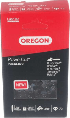 Pièces agricoles - Jardin et forêt pièce adaptable - Chaîne de tronçonneuse 3/8" 1,5mm 72 DL dent à angle droit Oregon