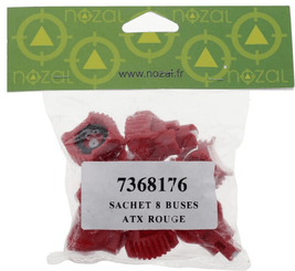 Pièces agricoles - Pièce Pulvérisateur - Jeu de buses à injection d'air (8 pièces) ATX 120° 04 rouge