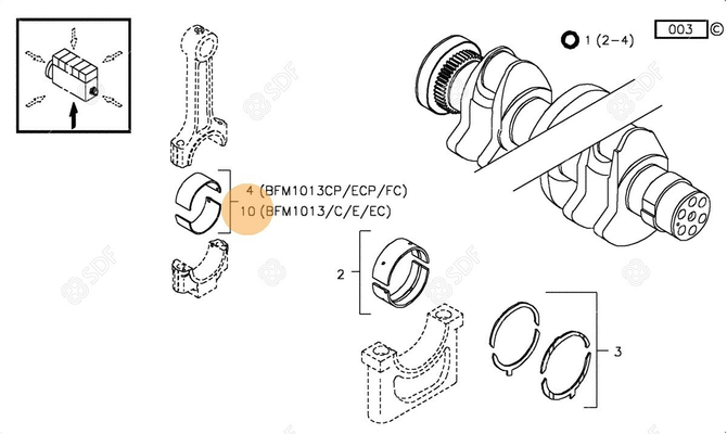 Pièces agricoles - Pieces moteur - coussinet de bielle STANDARD