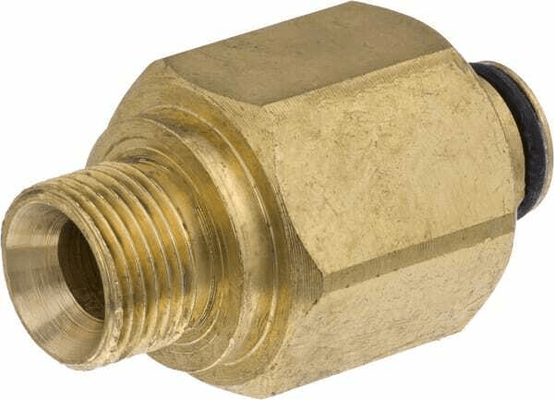 Pièces agricoles - Hydraulique - Adaptateur K-Lock filetage femelle TR22 x filetage mâle 3/8“, laiton