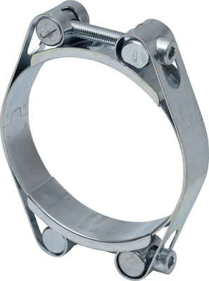 Pièces agricoles - Fasteners - Collier de serrage, 90-100 mm double boulon, double bande DIN912 zingué Kramp