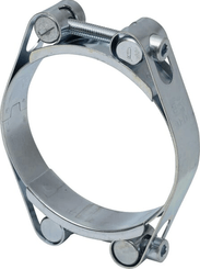 Pièces agricoles - Fasteners - Collier de serrage, 90-100 mm double boulon, double bande DIN912 zingué Kramp