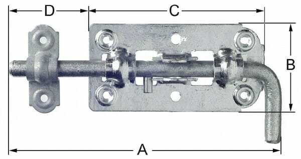 Pièces agricoles - Fasteners - Boulon de porte 205mm