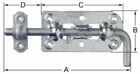 Pièces agricoles - Fasteners - Boulon de porte 205mm