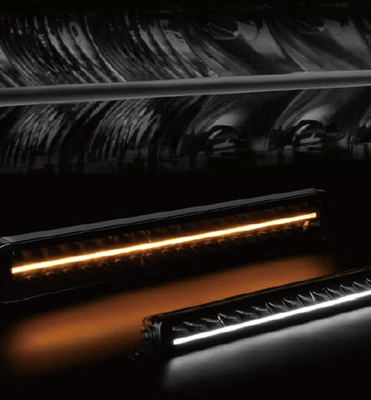 Pièces agricoles - Eclairage - Barre lumineuse de travail LED, 60W, 5040lm, rectangulaire, 12/24V, blanc/orange, 204x70x67mm prise Deutsch, Combo, droite, 12L
